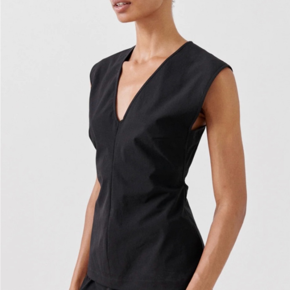 Zero + Maria Cornejo Black sleeveless Blouse with cutout back detail